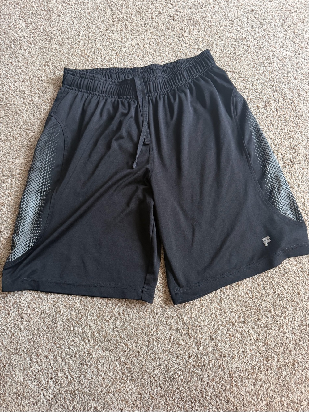 Fila Black Men's Athletic Shorts with Mesh Side Panels